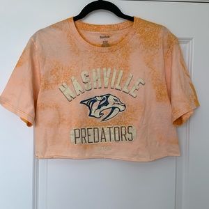 cropped bleached Nashville predators T-shirt